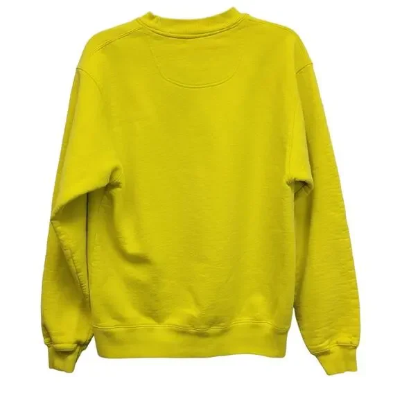 Hand Printed Upcycled Mens Medium Watercolor Peony Flower Long Sleeve Sweatshirt - Picture 3 of 4